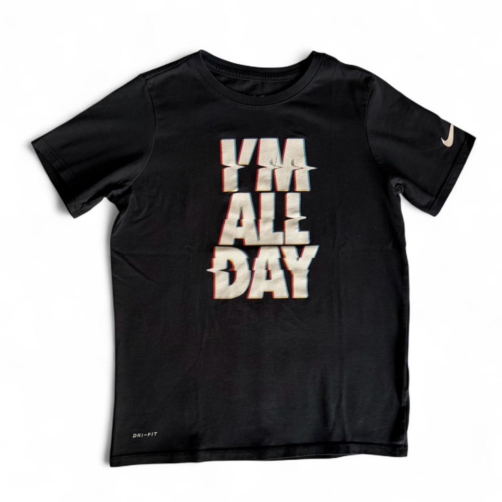 Nike Boys Dri-FIT Glitch Graphic Tee - Black - Size L (14/16)